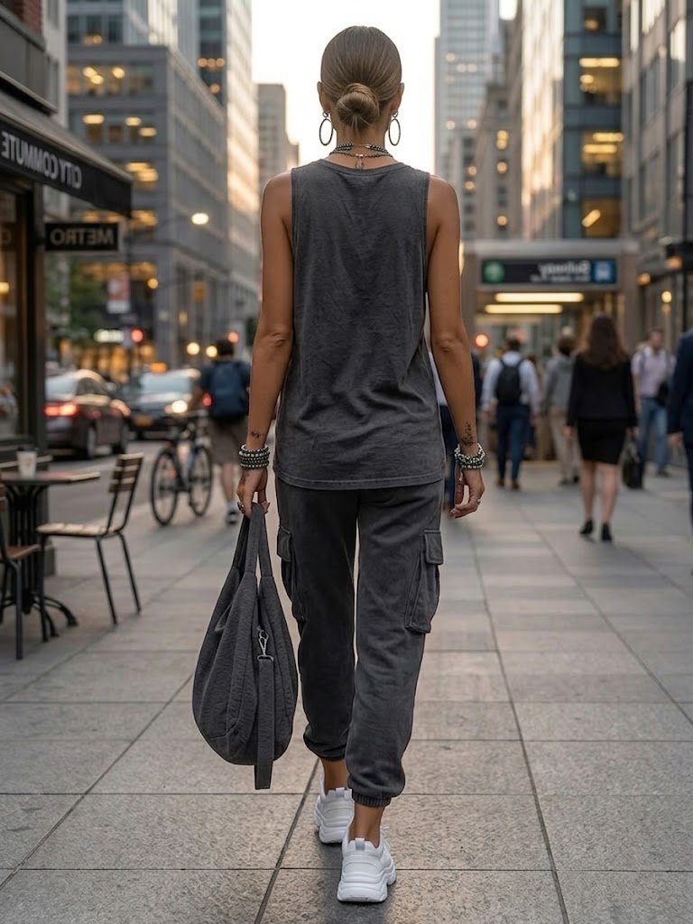 Cargo Pocket Casual Tank &amp; Jogger Set