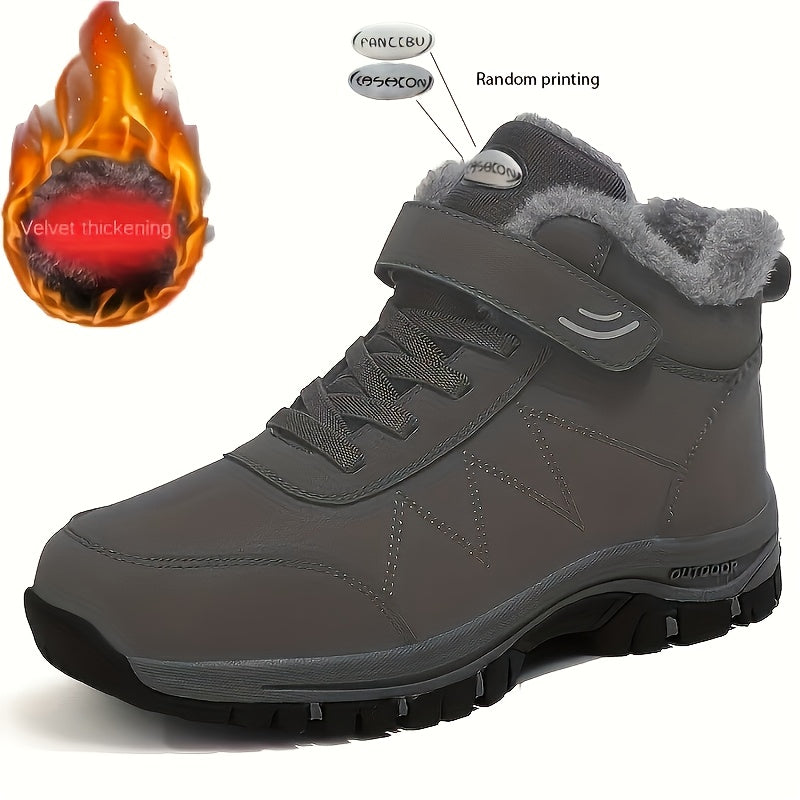 Benedetta™ | Plush-lined hook-and-loop lace-up hiking ankle boots