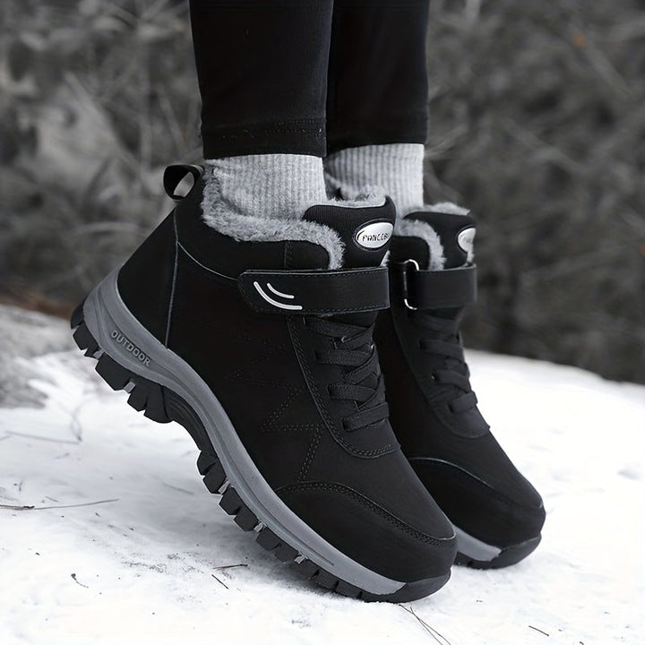 Benedetta™ | Plush-lined hook-and-loop lace-up hiking ankle boots