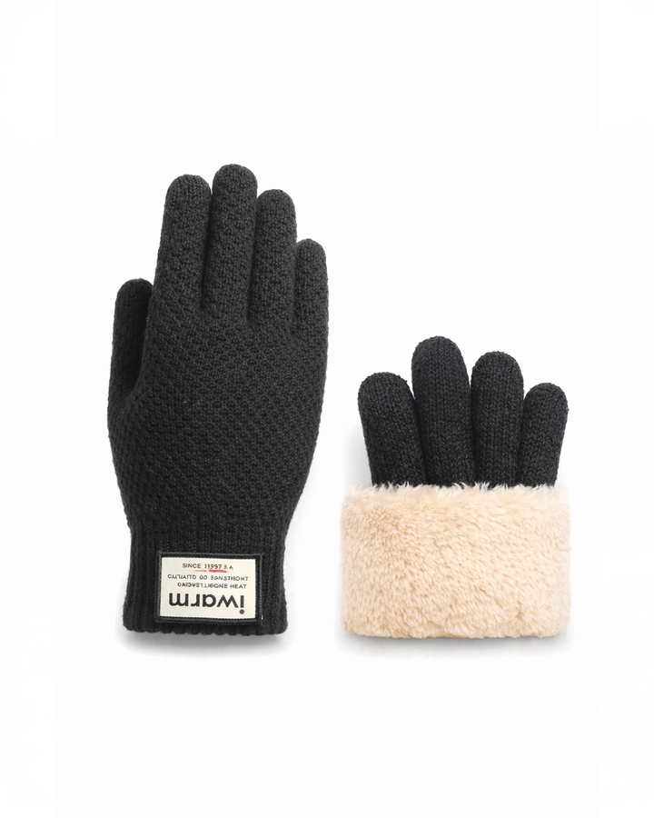 Thermal Wool Gloves – Fleece-Lined, Touchscreen Fingers