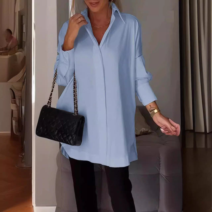 Oversized Elegant Long-Sleeve Button-Down Shirt