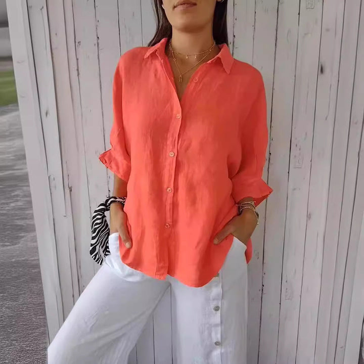 Button-Down Casual Linen Oversized Shirt