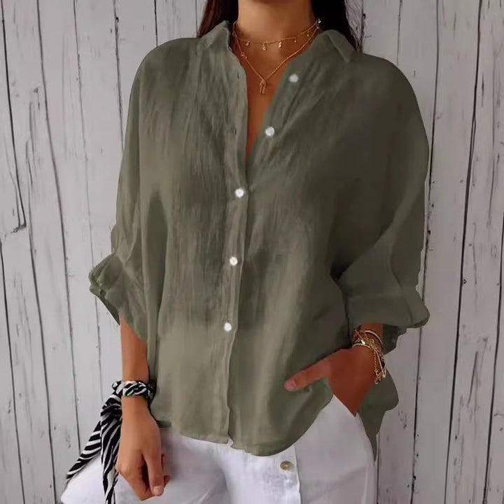Button-Down Casual Linen Oversized Shirt