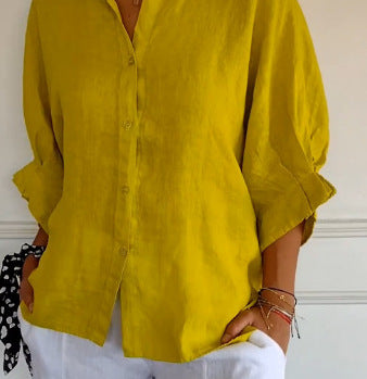 Button-Down Casual Linen Oversized Shirt
