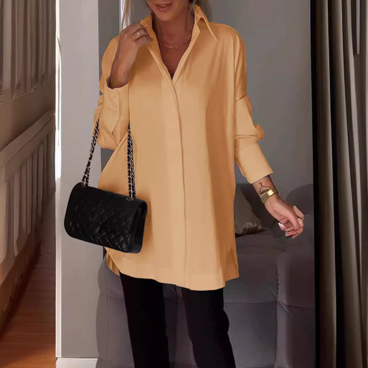 Oversized Elegant Long-Sleeve Button-Down Shirt