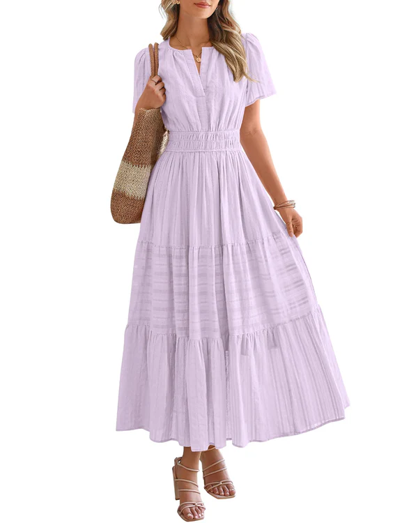 Smocked Waist Tiered Maxi Dress