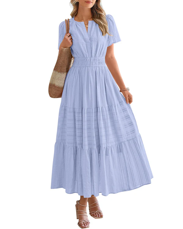 Smocked Waist Tiered Maxi Dress