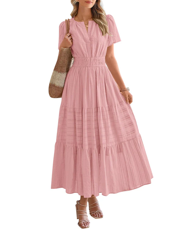 Smocked Waist Tiered Maxi Dress