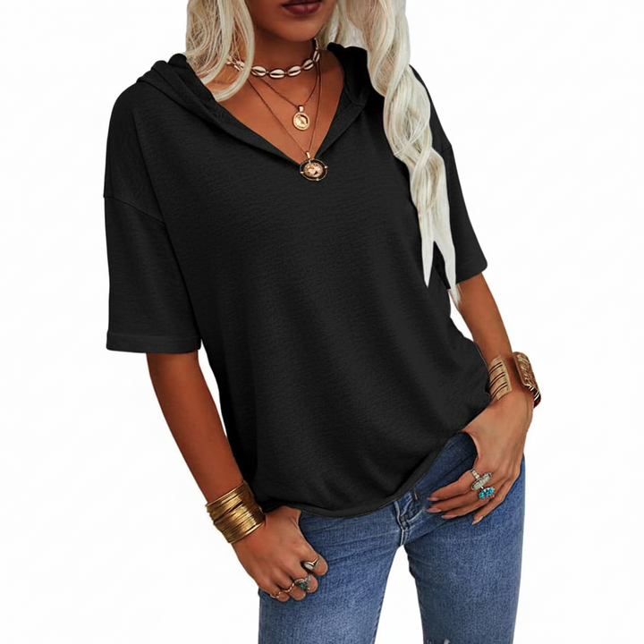 Chic Casual Solid V-Neck T-Shirt