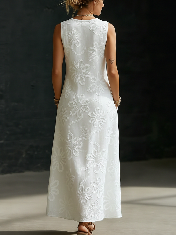 Floral Embroidered Boho Maxi Dress